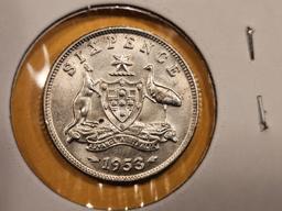1953 Australia 6 pence