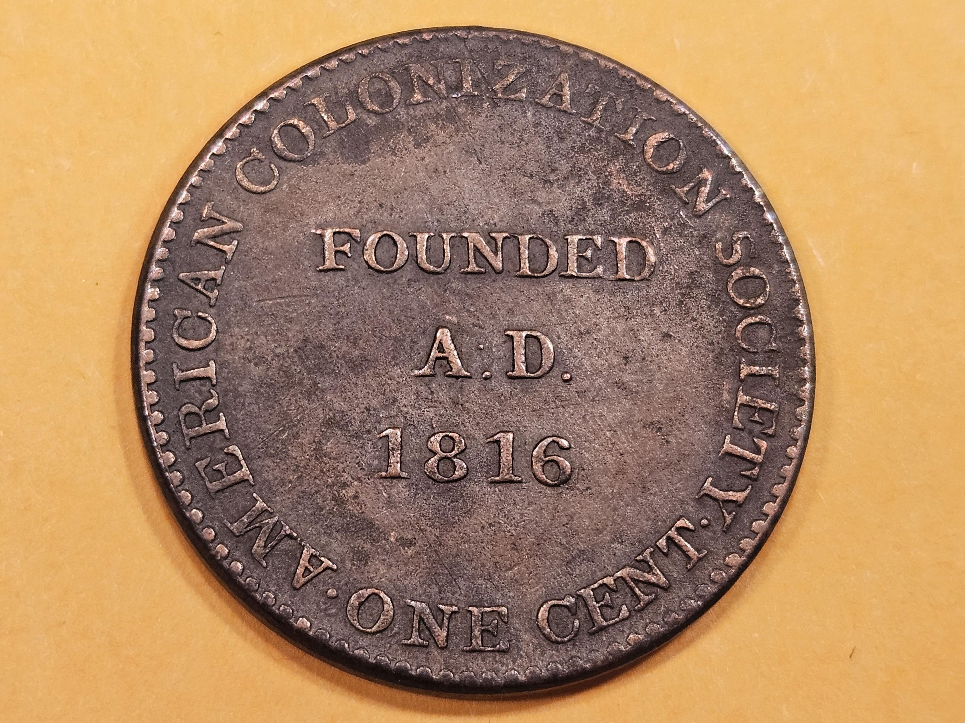 ** RARE ** 1833 Liberia One Cent in Extra Fine