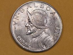 Very Choice Brilliant Uncirculated 1947 Panama Balboa