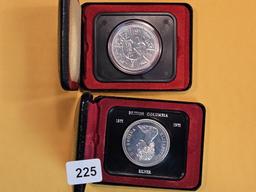 Two Canadian Proof Silver Dollars