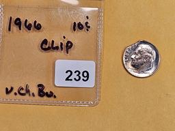 ERROR! Very Choice Brilliant Uncirculated 1966 Roosevelt Dime