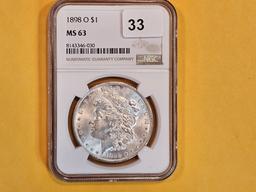 NGC 1898-O Morgan Dollar in Mint State 63