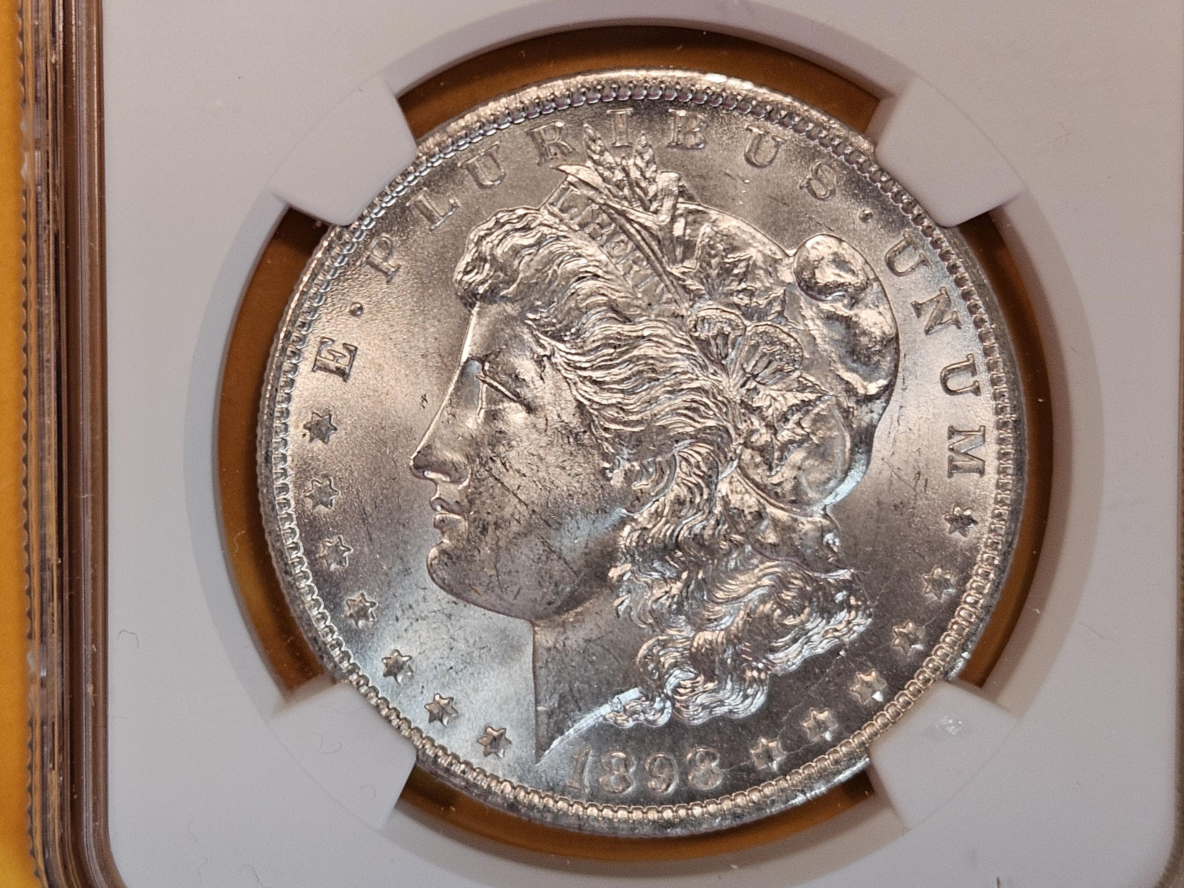 NGC 1898-O Morgan Dollar in Mint State 63