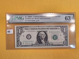 PMG 1969-A FRN One Dollar in Choice Uncirculated 63 EPQ
