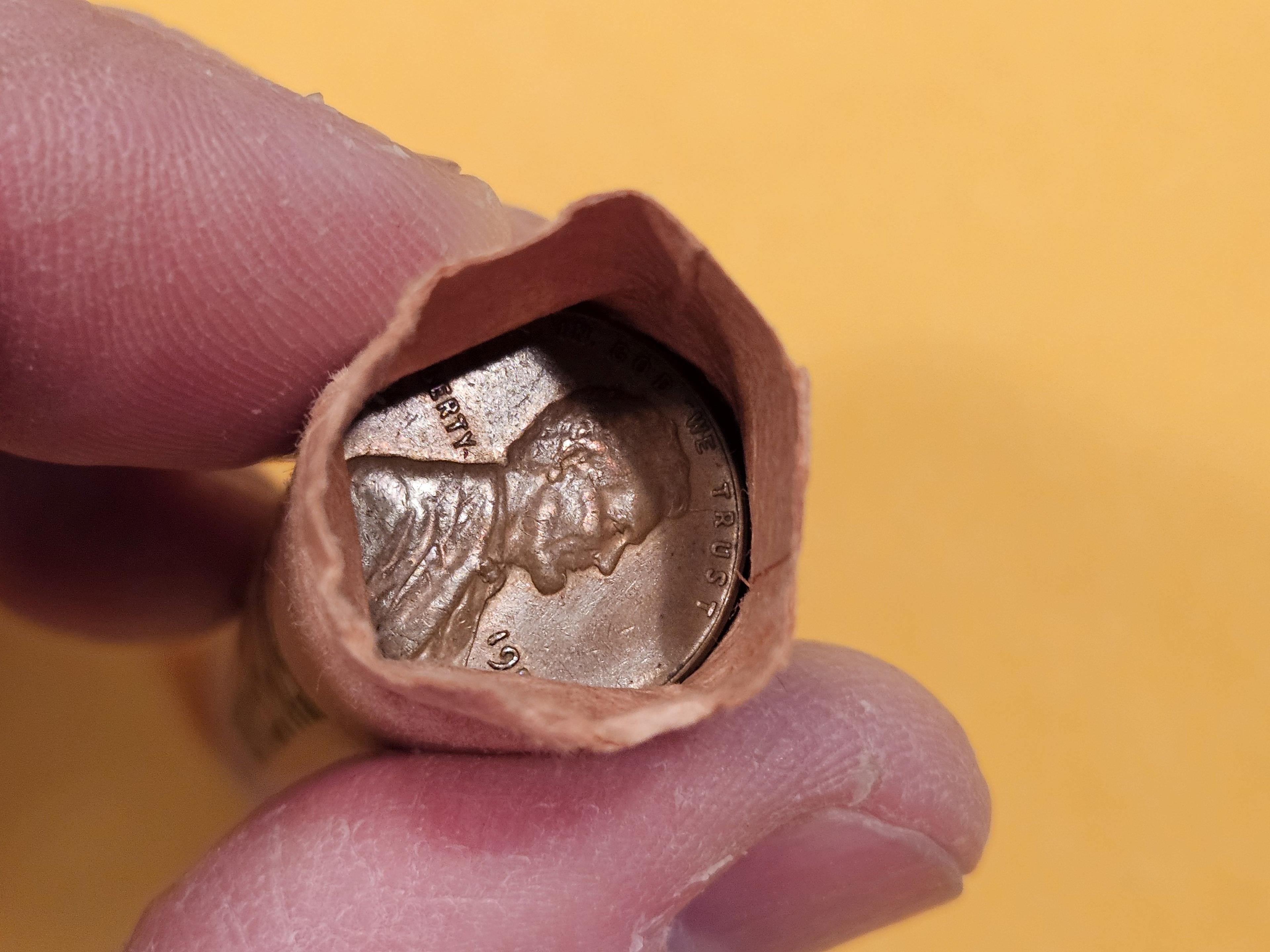 Uncirculated roll of 1955 Wheat cents