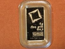 GOLD! VALCAMBI Fractional .9999 Fine one Gram GOLD Bar