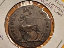 CONDER TOKEN! 1796 Middlesex Half Penny in Very Fine