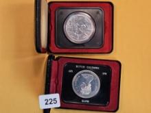 Two Canadian Proof Silver Dollars