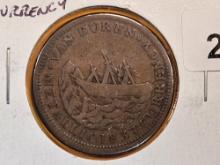 1837 Hard Times Token in Very Good plus