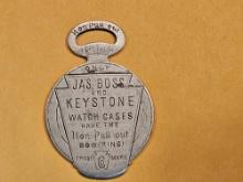 Cool 1890's Jas Boss silver Watch Fob