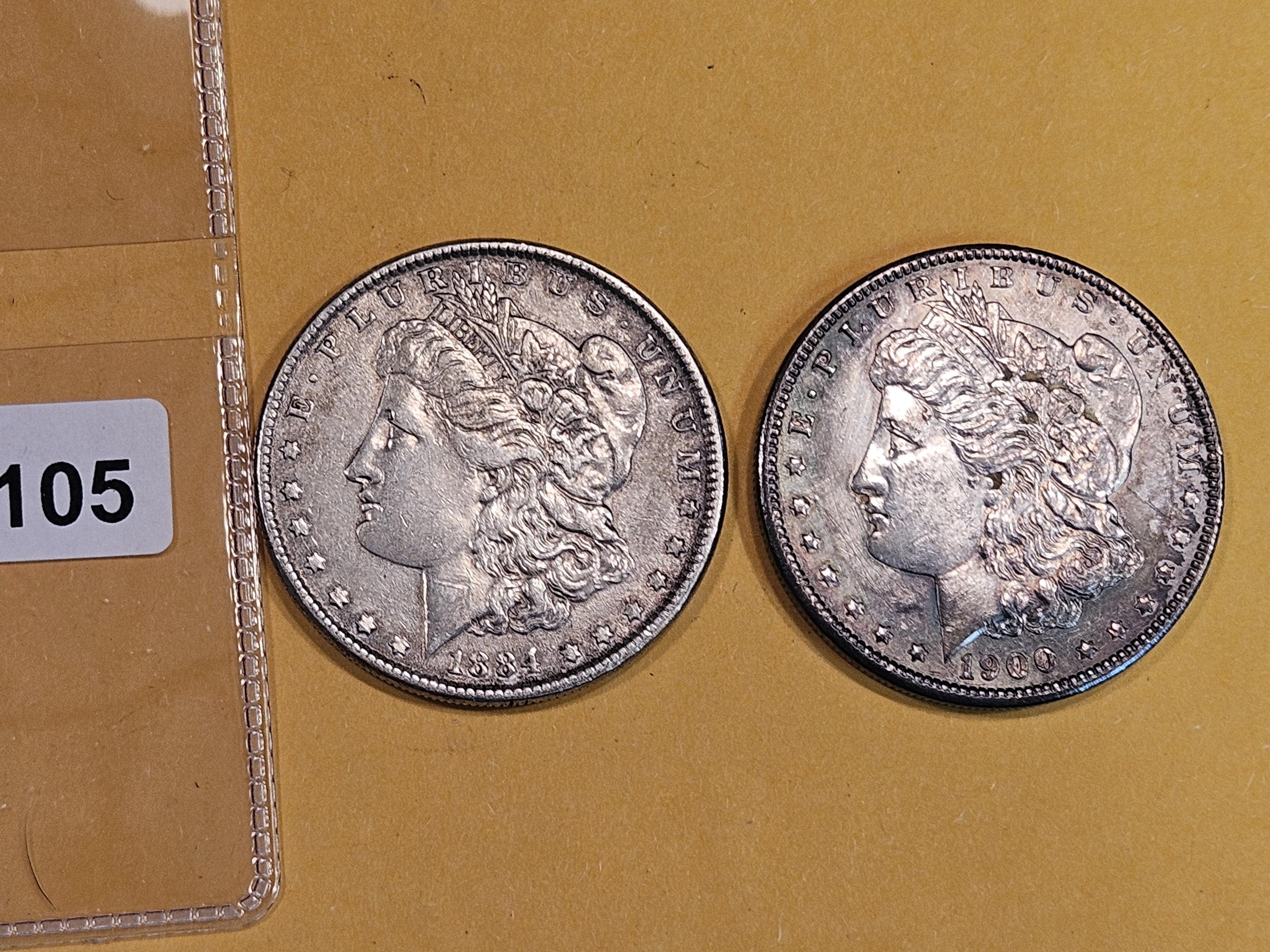 1884 and 1900 Morgan Dollars