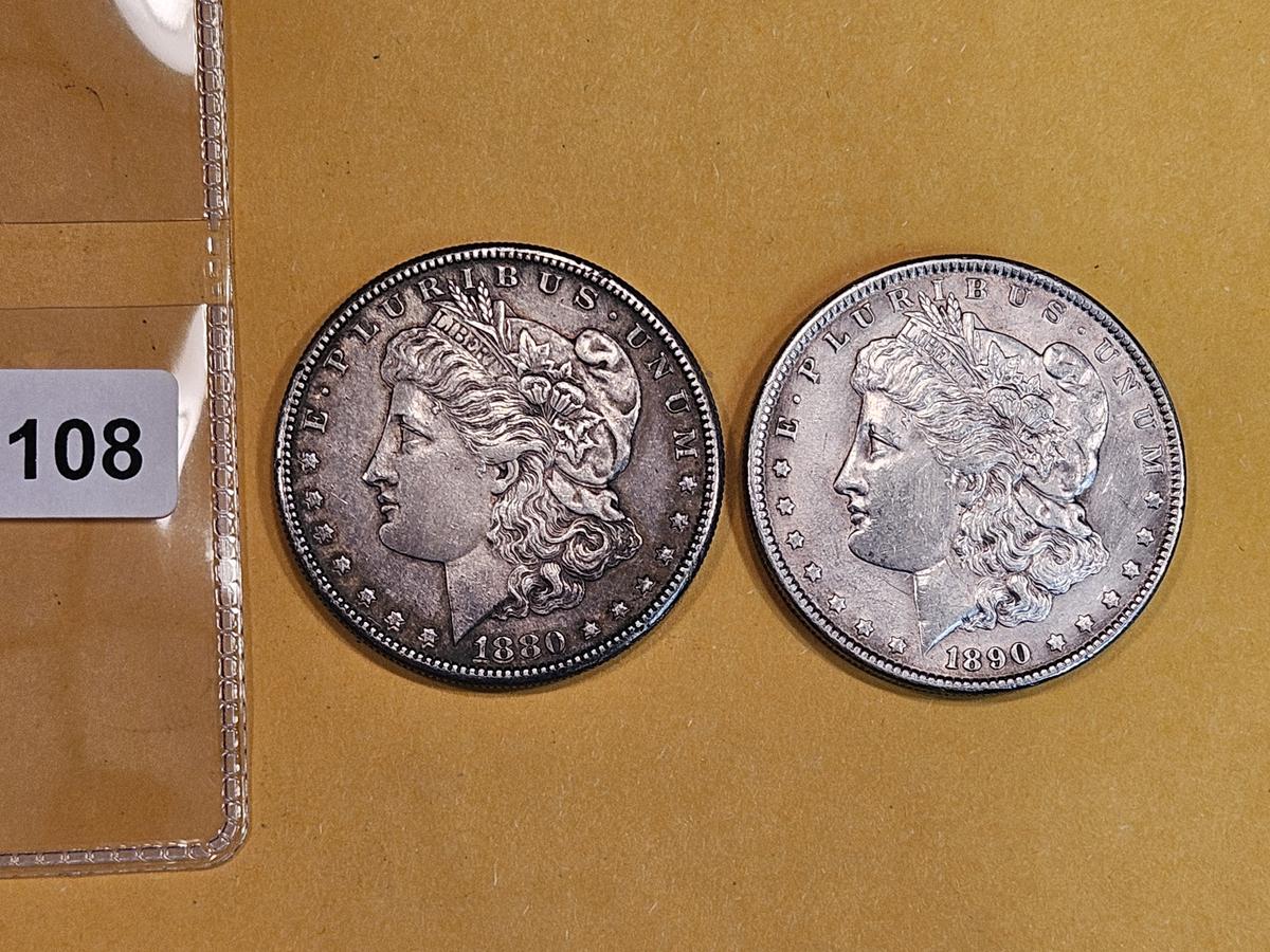 1880-S and 1890 Morgan Dollars
