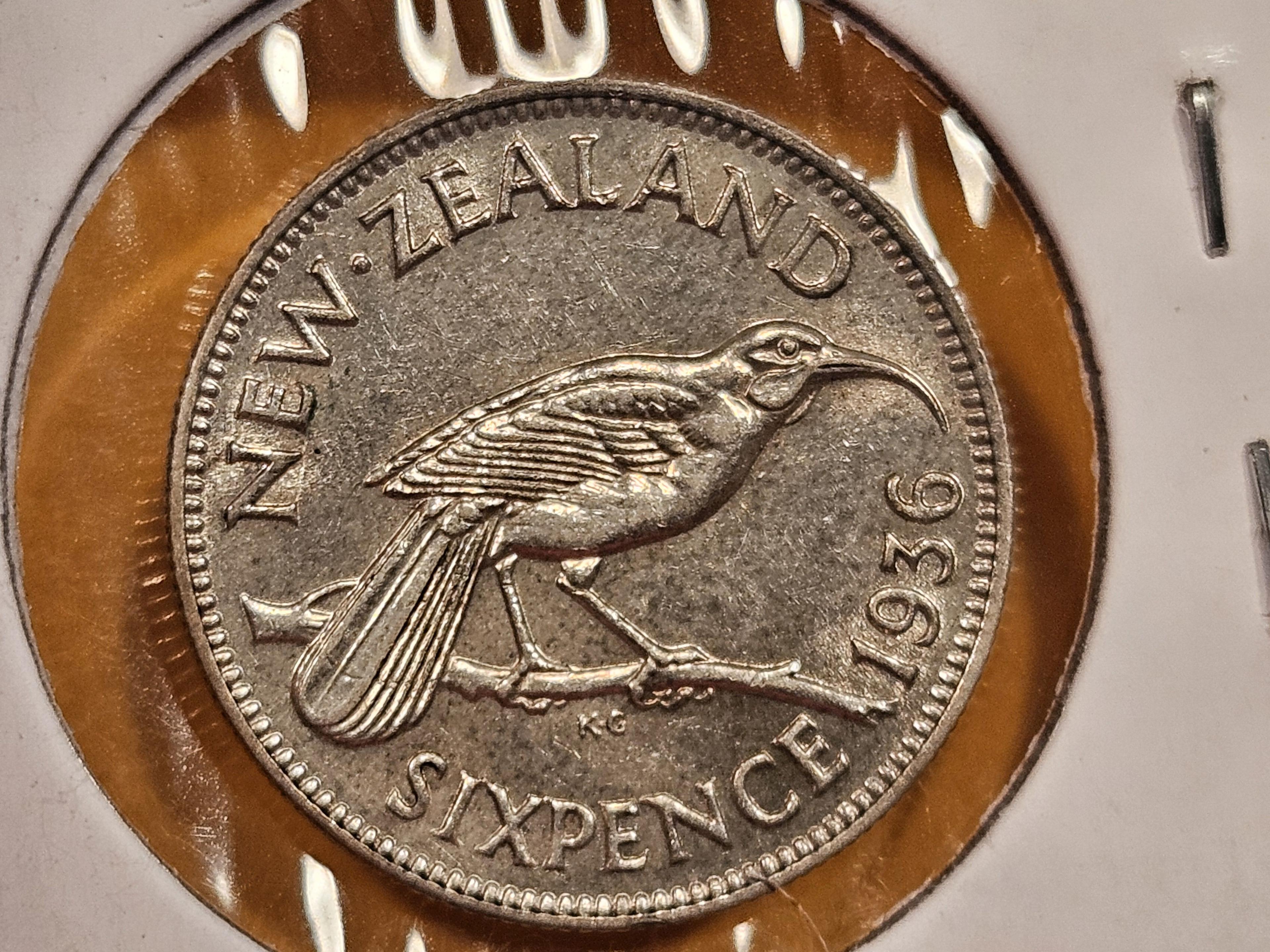 Brilliant Uncirculated plus 1936 New Zealand 6 pence