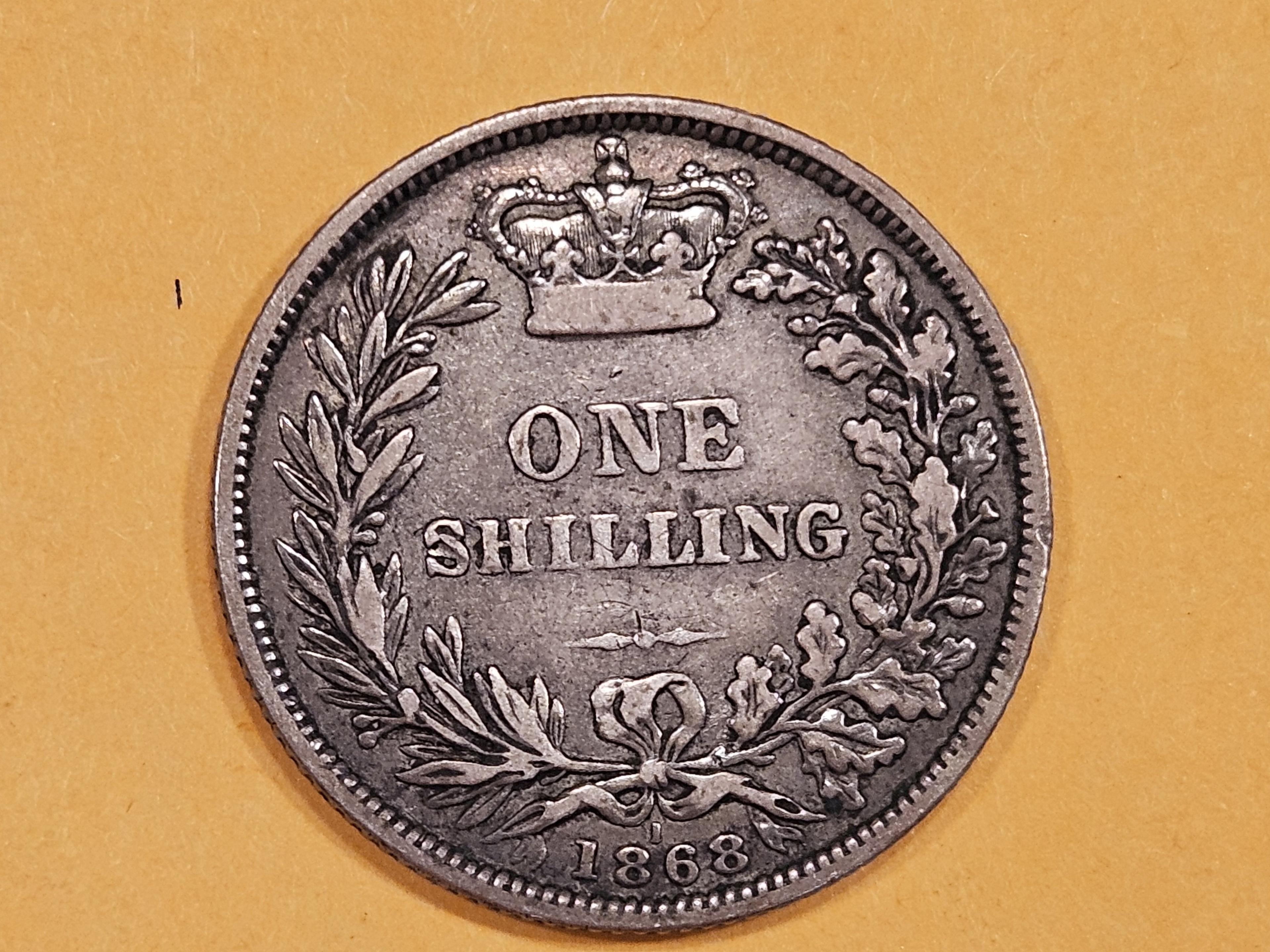 1868 Great Britain one shilling