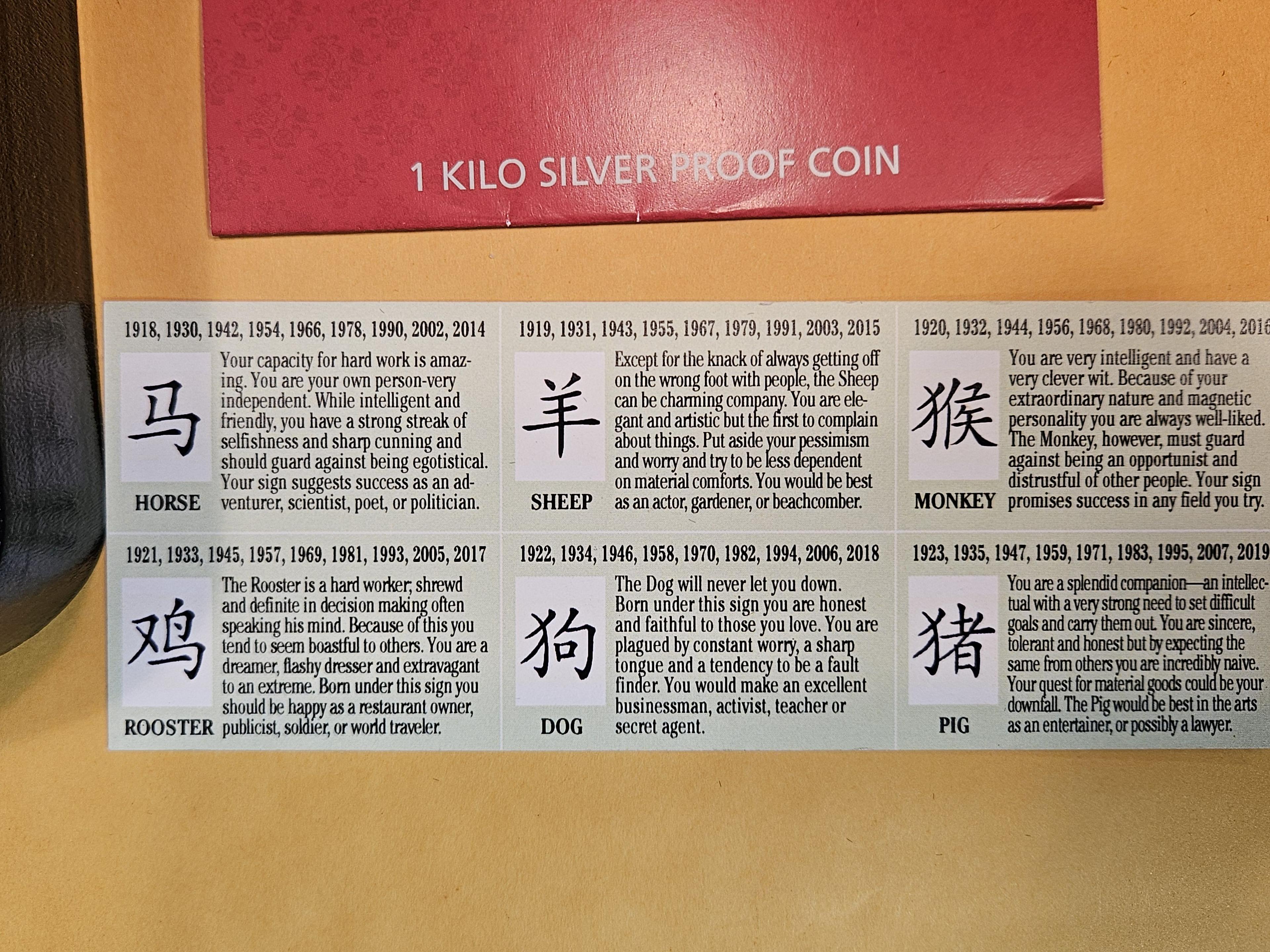 Gigantapottamus 2010 Australian ONE KILO Silver Proof Thirty Dollar Coin