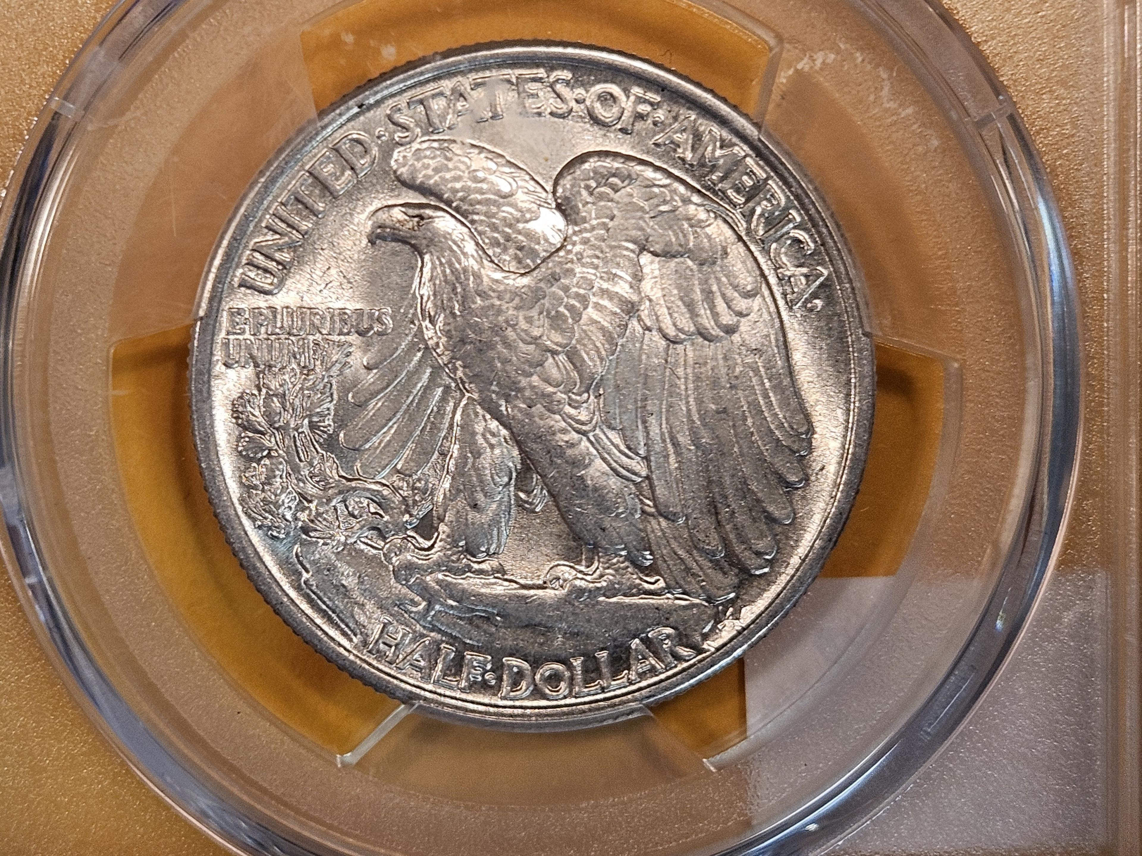 PCGS 1943 Walking Liberty Half Dollar in About Uncirculated - 58