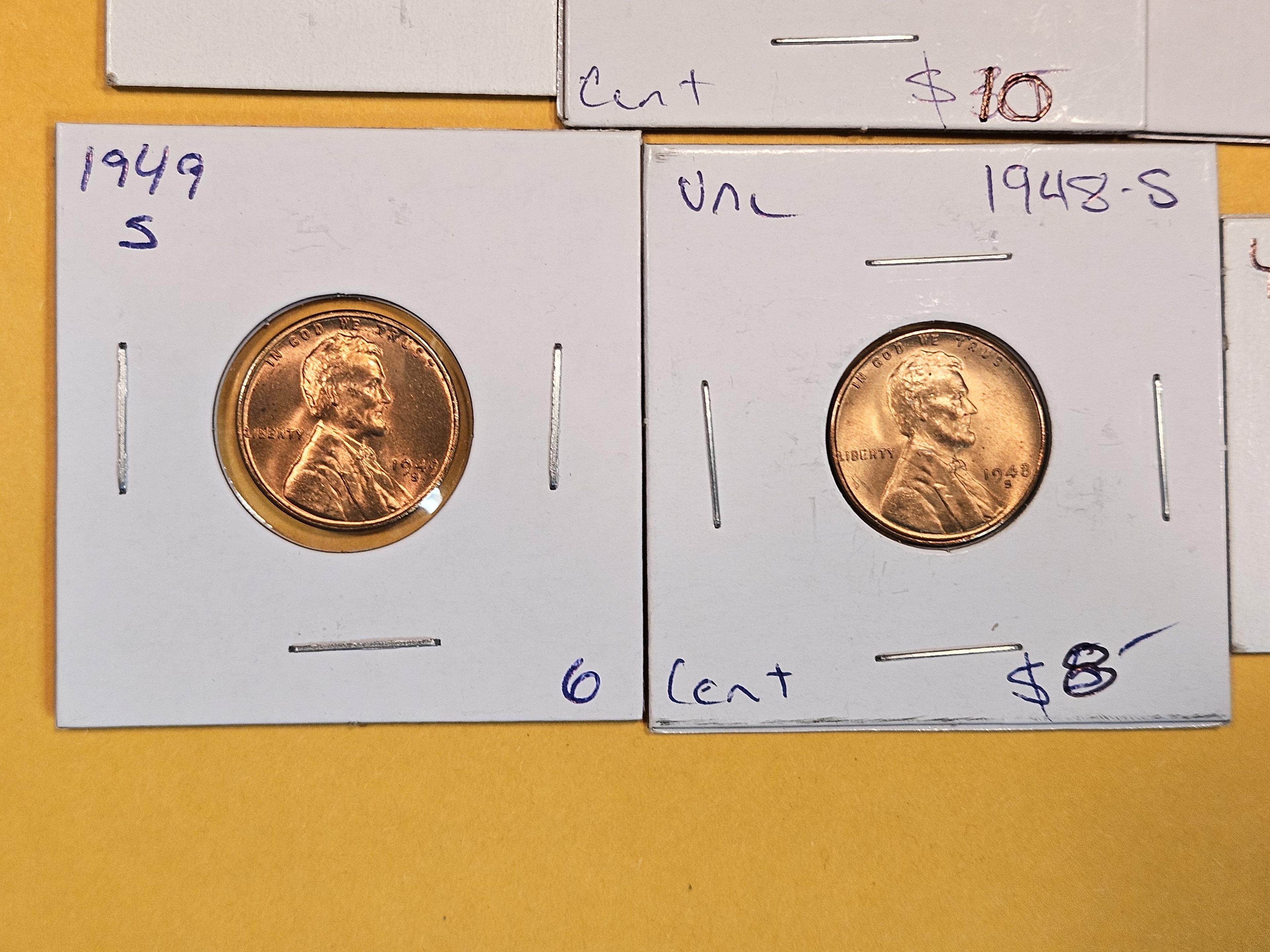 Eight Very Choice to GEM Brilliant uncirculated Wheat Cents