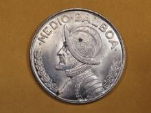 Choice Brilliant Uncirculated 1962 Panama 1/2 balboa