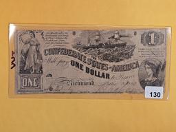 1862 CSA One Dollar
