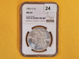 NGC 1883-O Morgan Dollar in Mint State 64