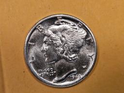 GEM Brilliant Uncirculated 1943-D Mercury Dime FSB