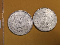 1889 and 1884 Morgan Dollars