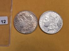 1921 and 1889 Morgan Dollars