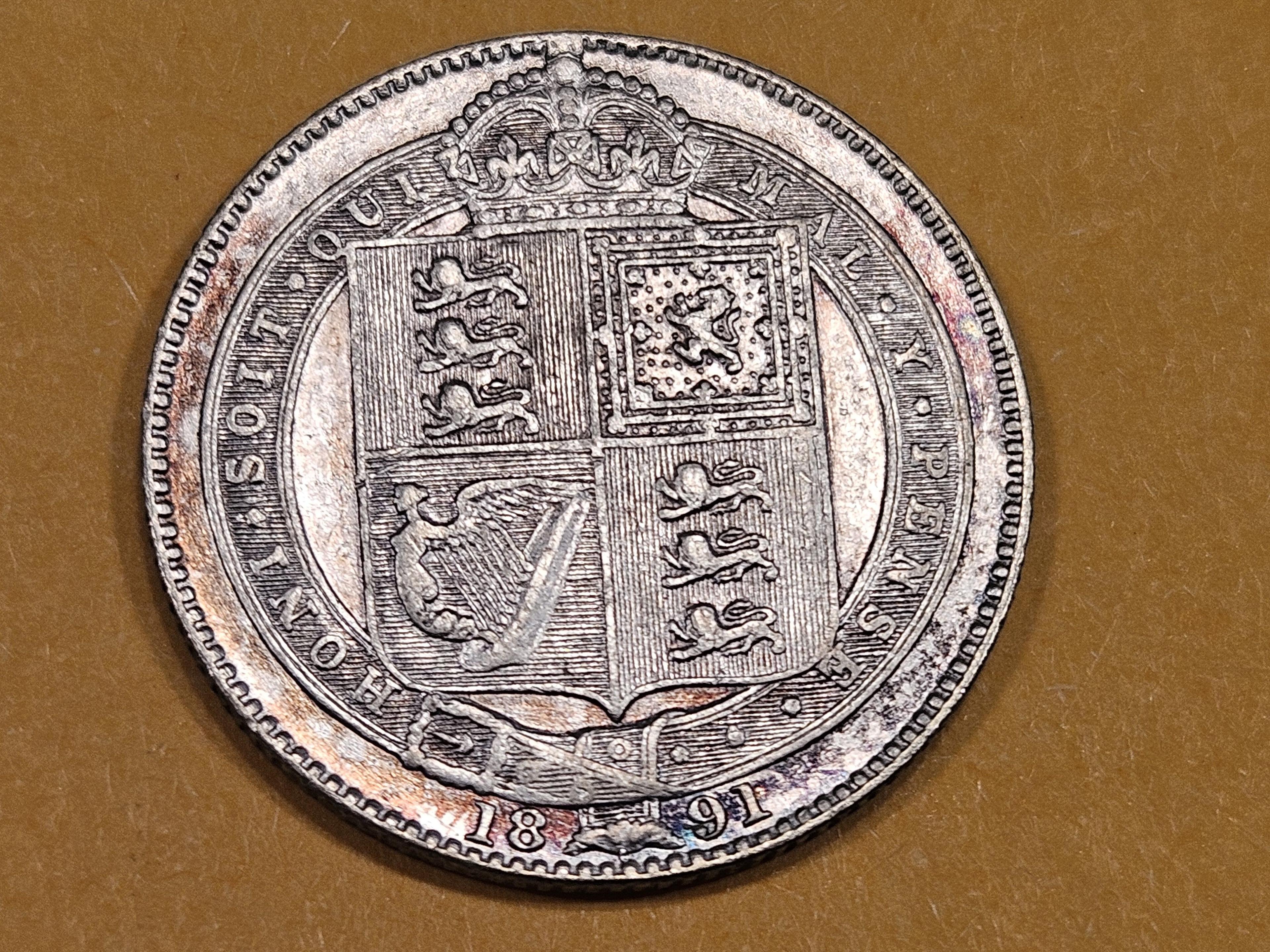 Very nice 1891 England silver shilling