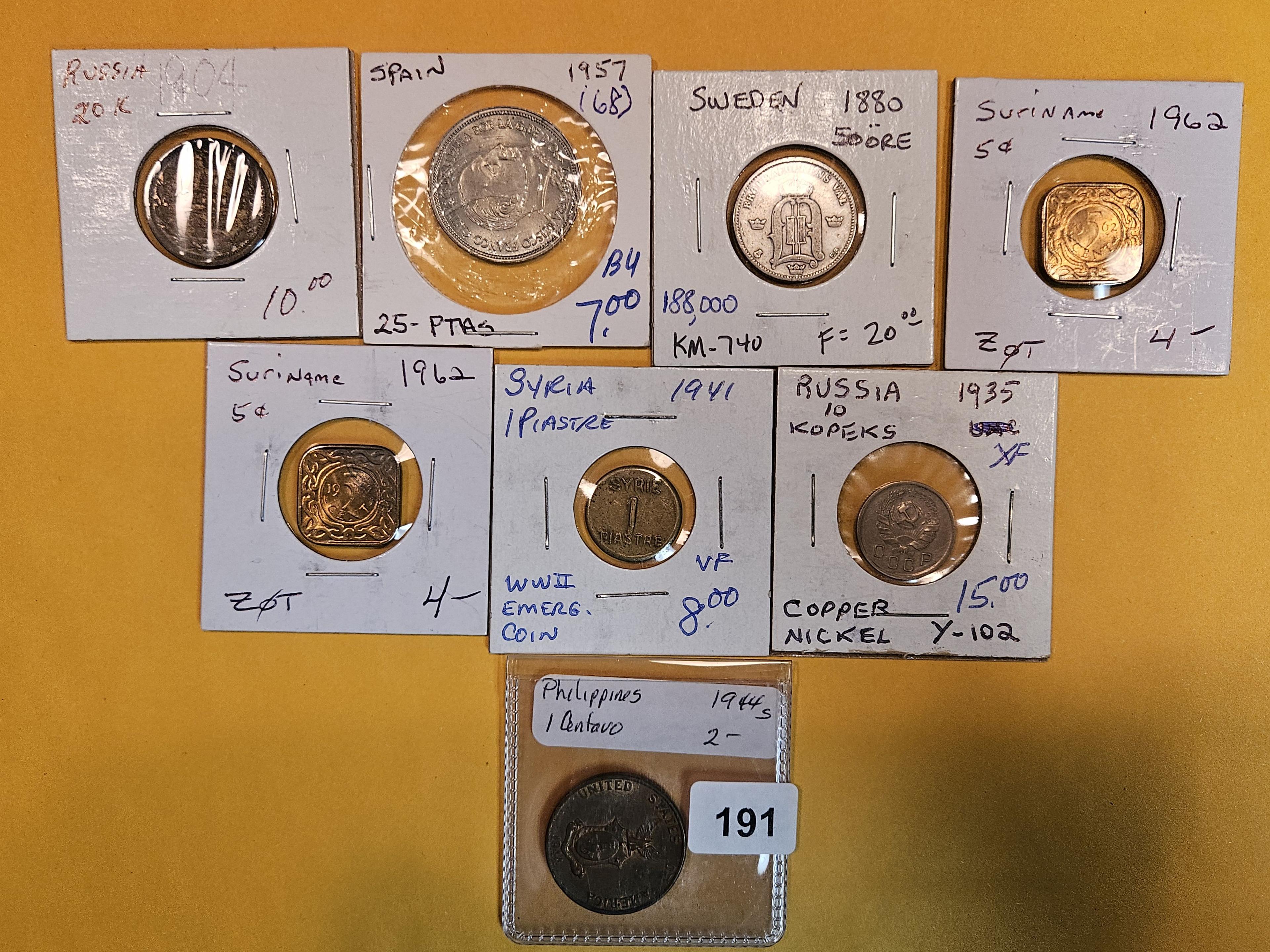 Eight nice mixes world coins