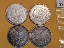 Four Mixed Silver Dollars