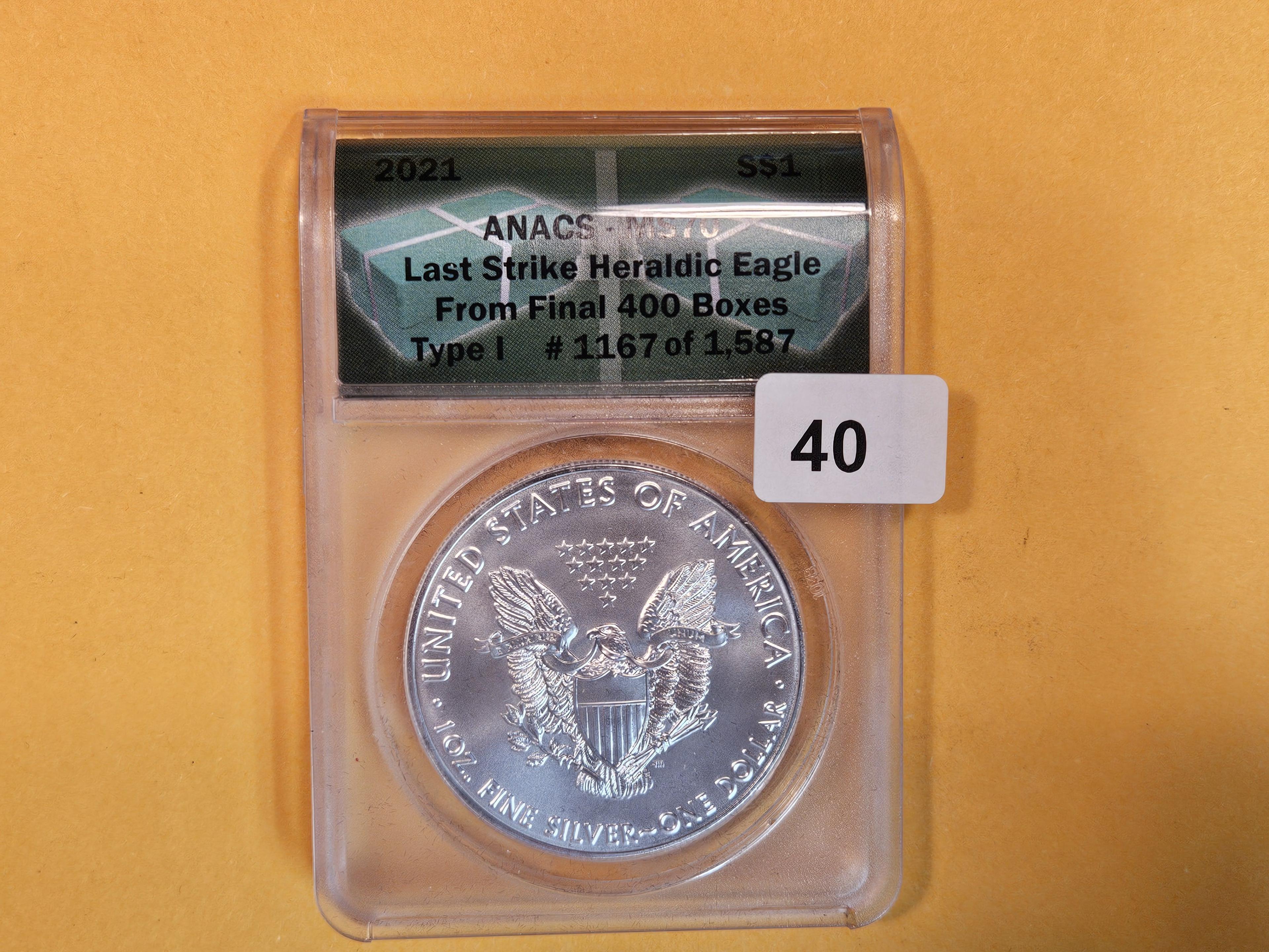 PERFECT! ANACS 2021 American Silver Eagle in Mint State 70