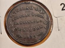 1835 Hard Times Token Merchant's store card in VF+ to XF