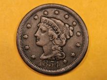 1854 Braided Hair Large Cent