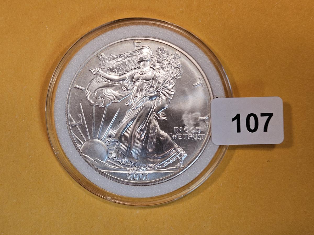 GEM Brilliant Uncirculated 2001 American Silver Eagle