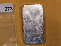 FIVE Troy ounce .999 fine silver poured bar