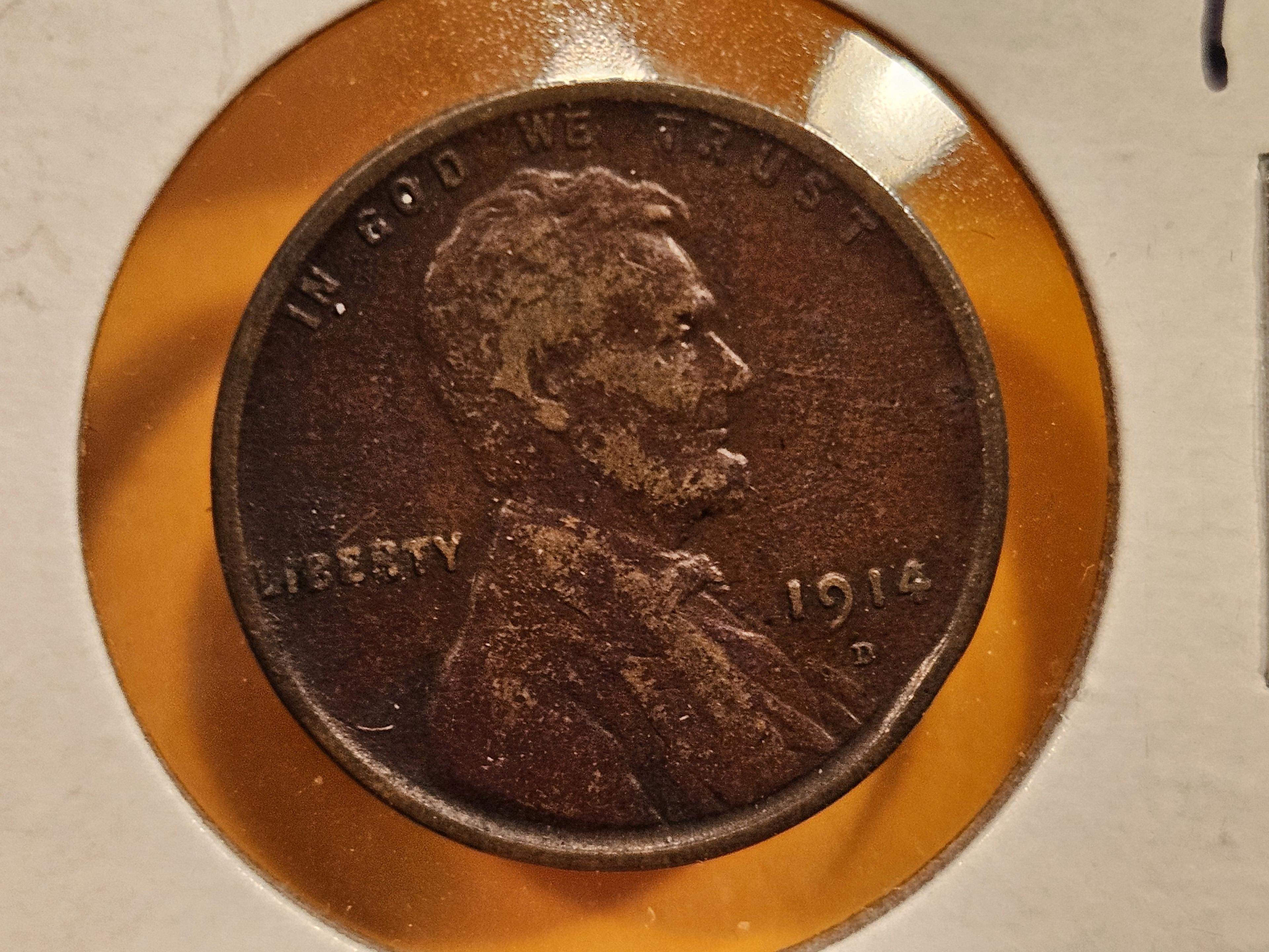 * Semi-Key 1914-D Wheat cent in Very Fine