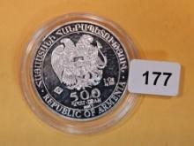 GEM 2014 Armenia Silver Proof Deep Cameo 500