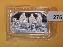 One Troy ounce .999 fine silver art bar