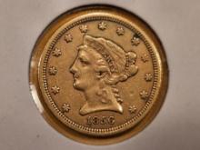 GOLD! Better Date 1856 Gold Liberty Head $2.5 Quarter Eagle