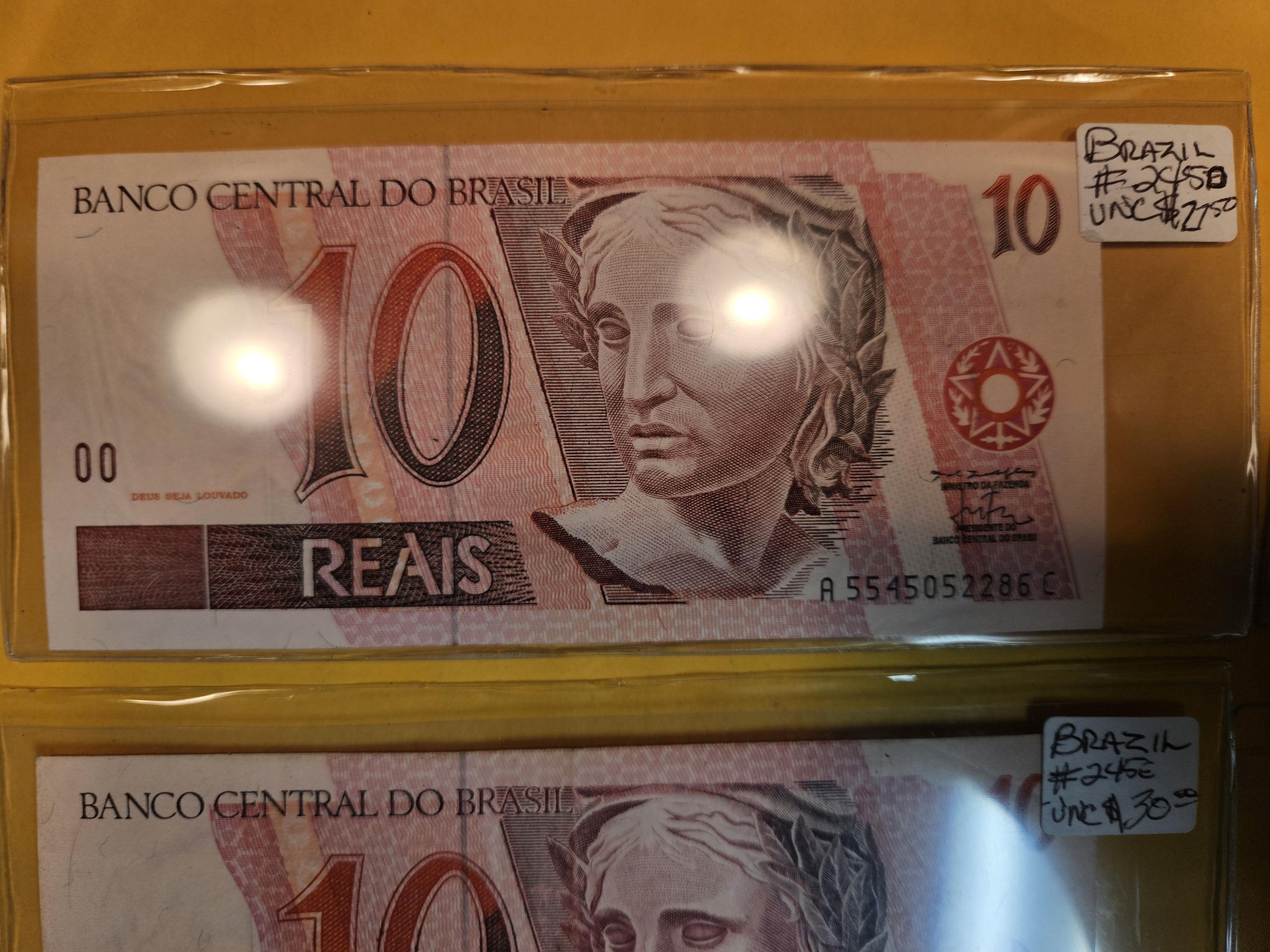 Five Better date and grade Pieces of South American Currency