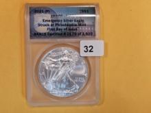 PERFECT! ANACS 2021 (P) American Silver Eagle in Mint State 70