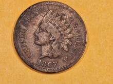 Semi-Key 1867 Indian Cent