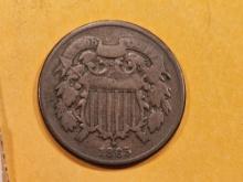 1865 Two Cent Piece