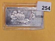 One Troy ounce .999 fine silver proof art bar