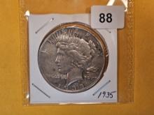 1935 Peace silver dollar