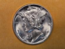 Very Choice Brilliant Uncirculated 1940 Mercury Dime