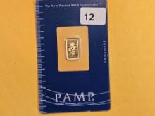 GOLD! PAMP Suisse one gram .9999 fine gold bar