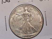 About Uncirculated plus 1936 Walking Liberty Half Dollar