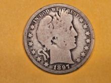 ** KEY DATE 1897-O Barber Half Dollar