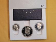 1976 Proof Silver Deep Cameo 3-coin Bicentennial Set